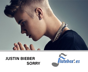 Justin Bieber-Sorry-partituras gratis-Flute-Flauta-Beatbox